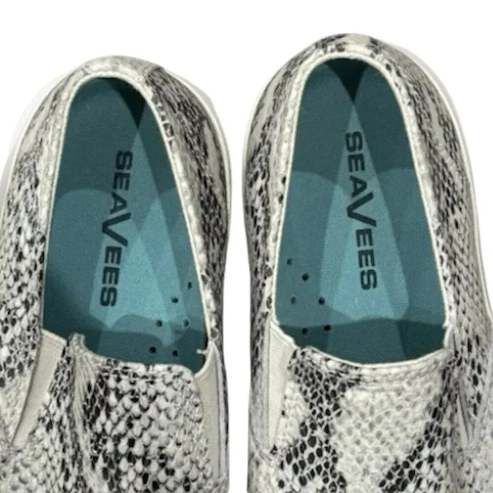 SeaVees Baja Platform‎ Slip-On Sneakers – Embossed Snake Print Leather – 7 🐍🔥